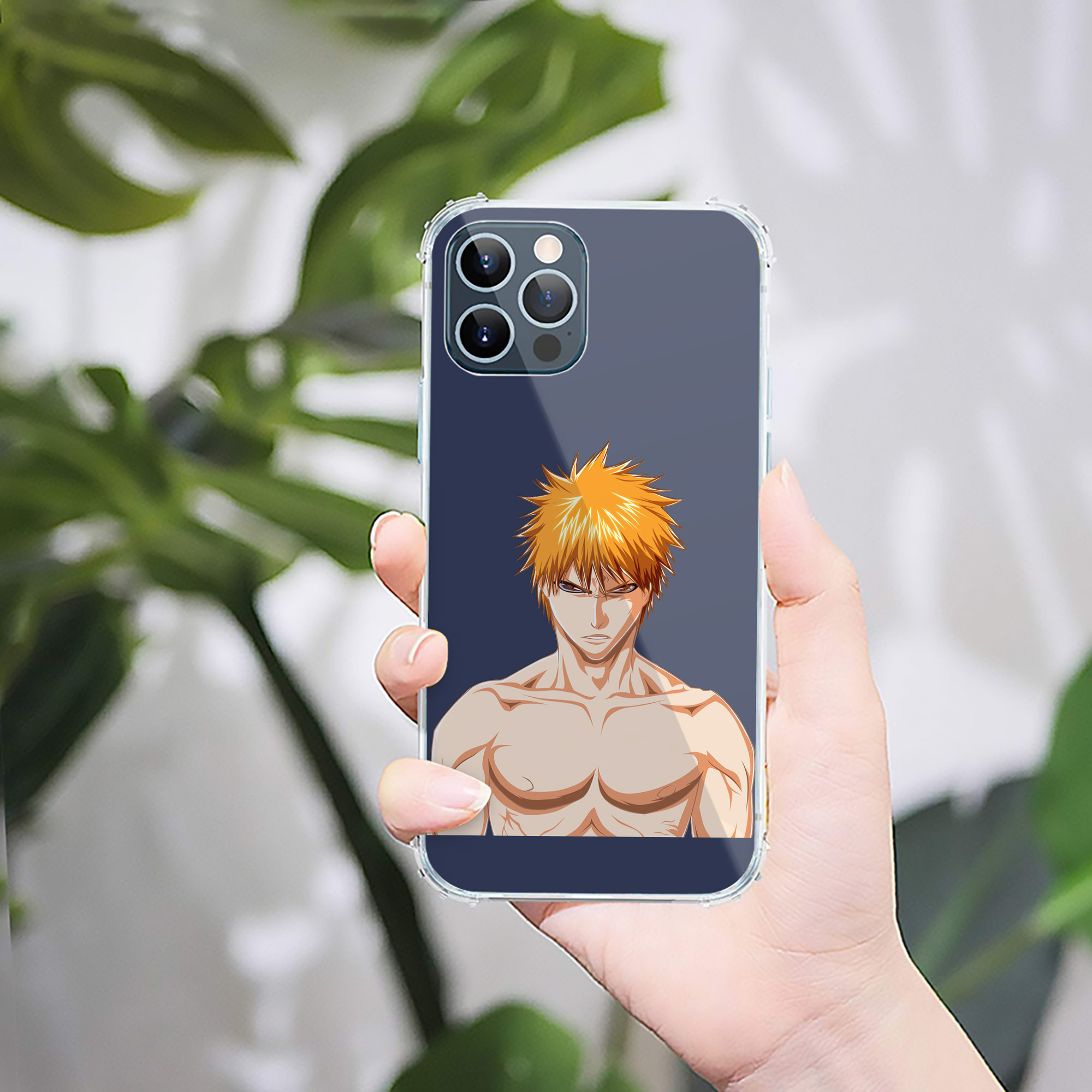 （画像用） ブリーチ 黒崎一護（くろさき いちご）BLEACH Kurosaki Ichigo 【iPhone 12シリーズ対応】透明スマホケース（クリアソフトケース）